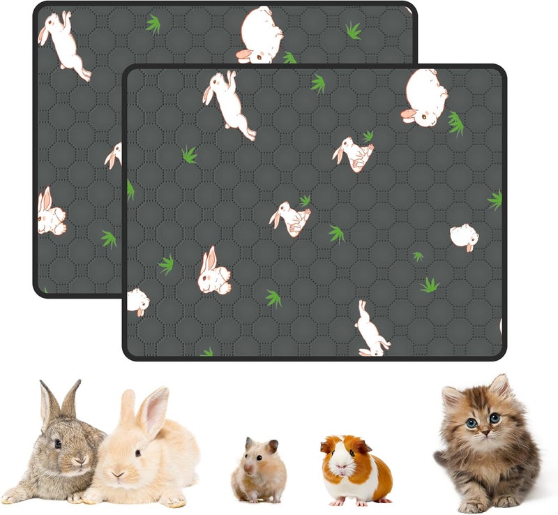 MODESLAB 2-Pack Guinea Pig Cage Liner, 20in x 26in Fast Absorption Washable Bedding Pee Pads for Dogs Puppy Rabbit Small Animal Cage Mat, Leakproof & Non-Slip - Image 1
